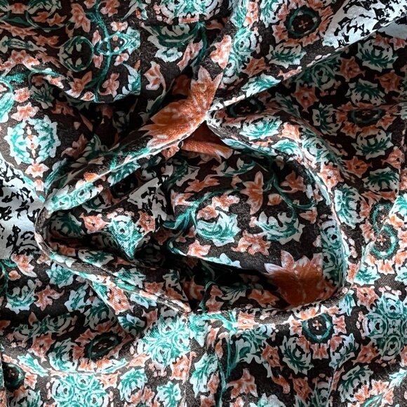 Anthropologie Maeve Lilt Swing Dress Size XS Boho Mock Neck Pockets Asymmetric - Picture 6 of 7